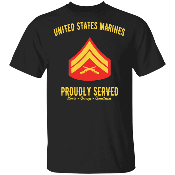 US MARINES E4 CPL PROUDLY SERVED SHIRT