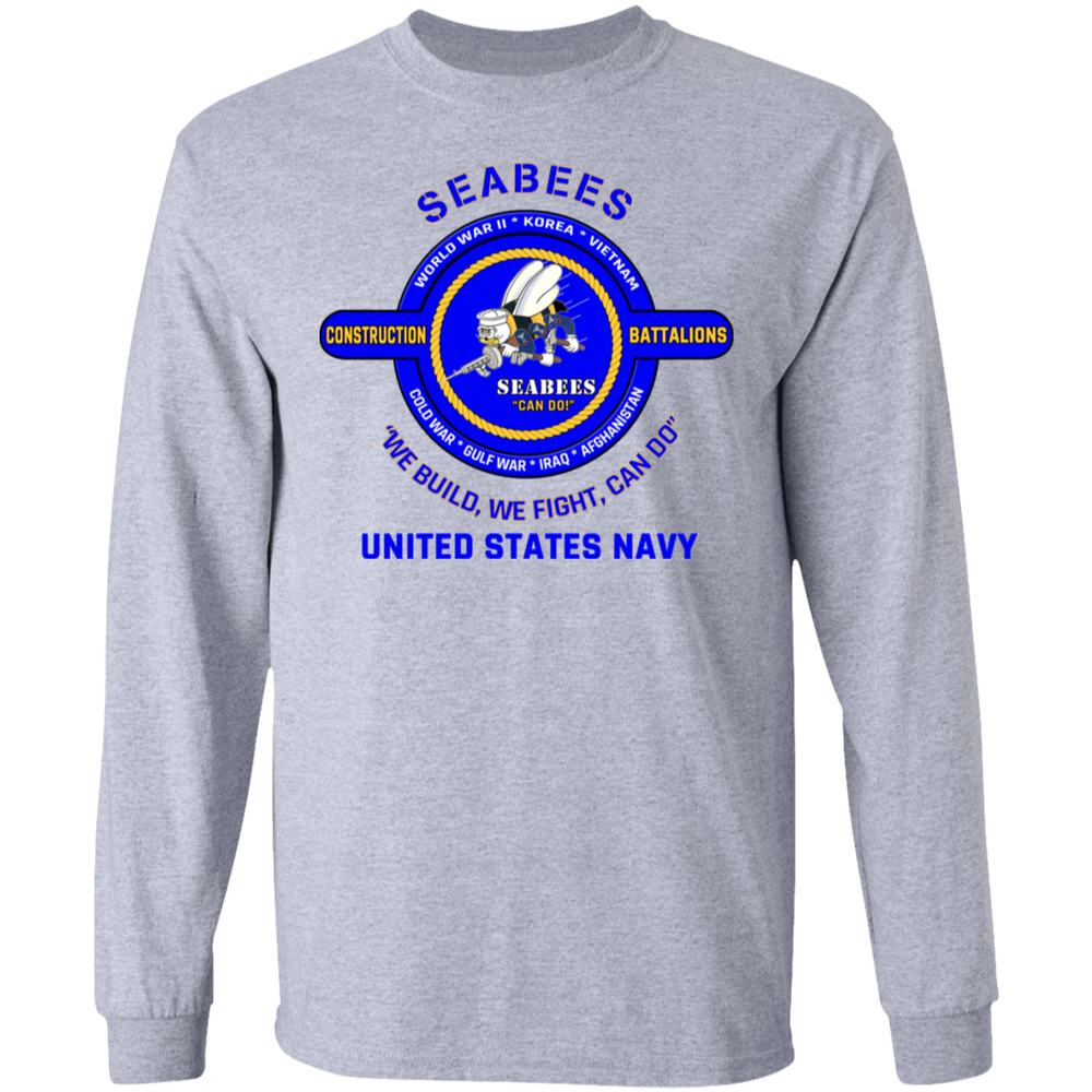 USN SEABEES WE FIGHT WE BUILD CAN DO SHIRT
