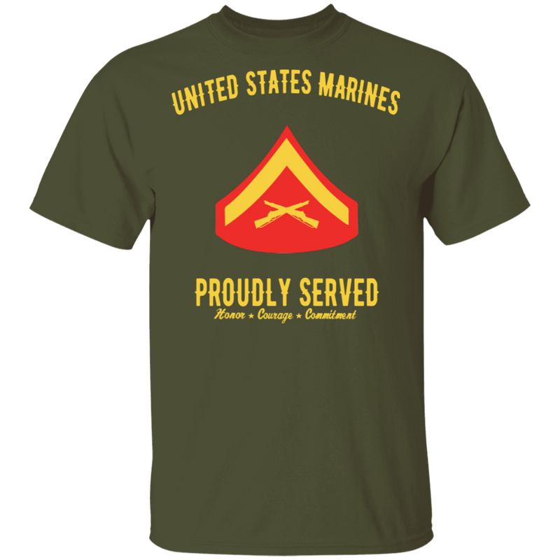 USMC CORPORAL E-3 PROUDLY SERVED SHIRT