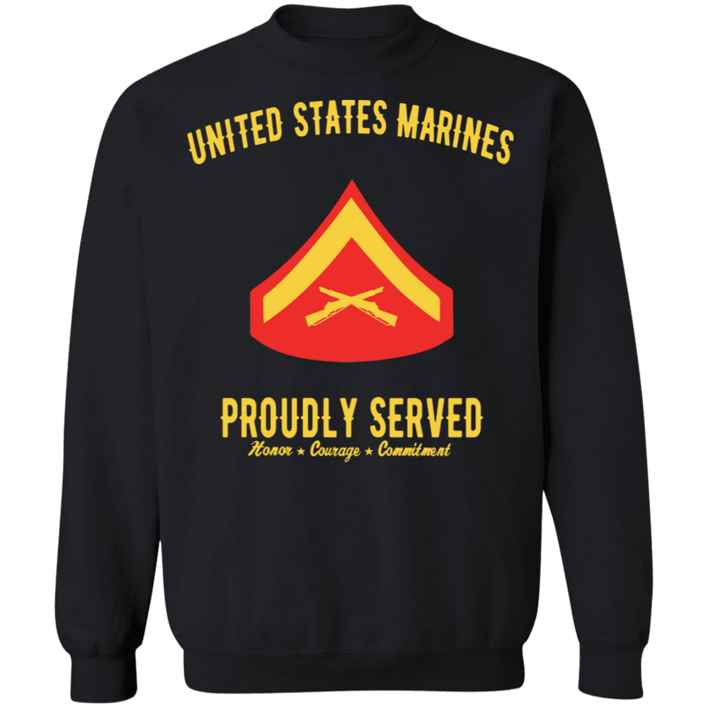 USMC CORPORAL E-3 PROUDLY SERVED SHIRT