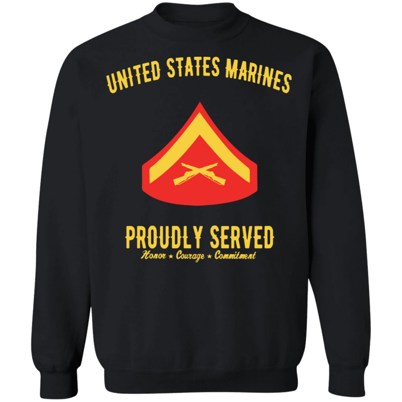 USMC CORPORAL E-3 PROUDLY SERVED SHIRT