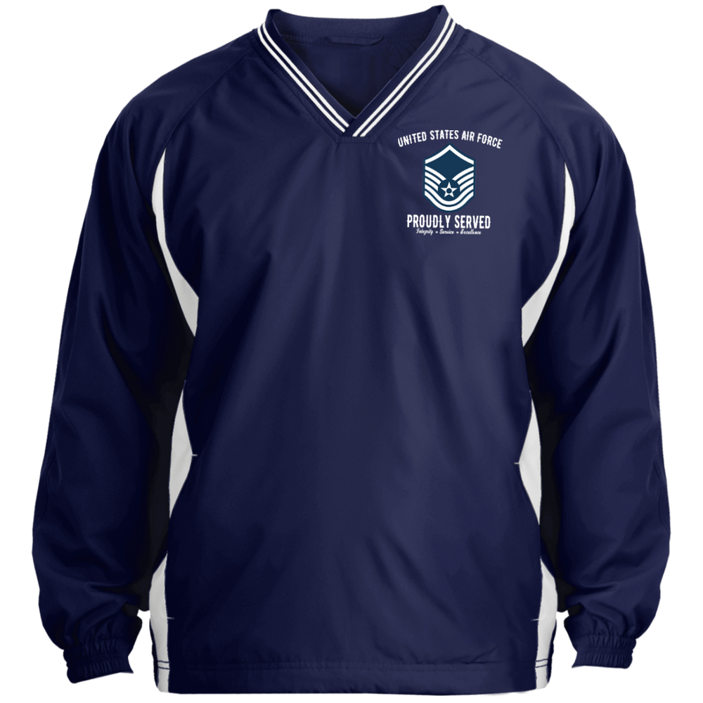 USAF RANK E7 MSGT EMBROIDERED WINDSHIRT JACKET POLO