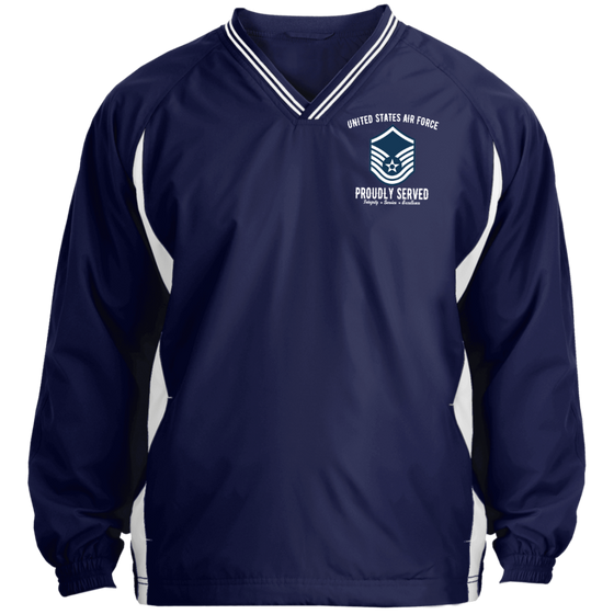 USAF RANK E7 MSGT EMBROIDERED WINDSHIRT JACKET POLO