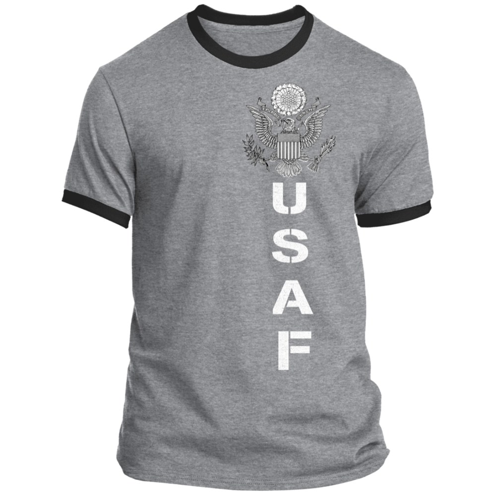 USAF LOGO ON LEFT SHIRT