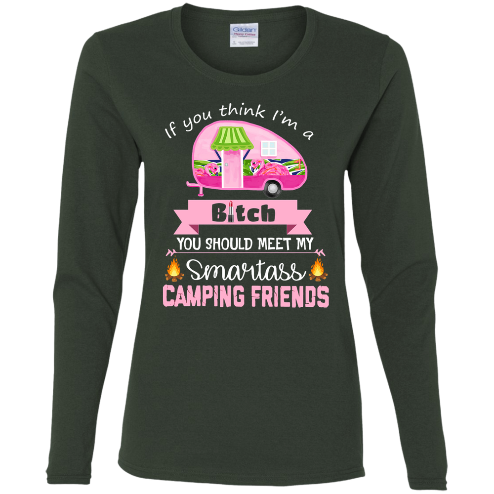 Bitch camping friends women shirt