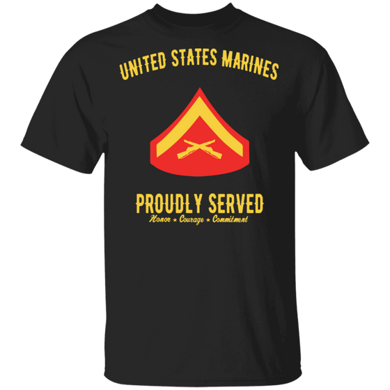 USMC CORPORAL E-3 PROUDLY SERVED SHIRT