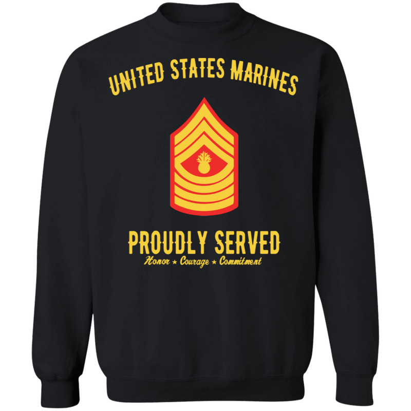 US MARINE MASTER GUNNERY SERGEANT E9 PROUDLY SERVED SHIRT