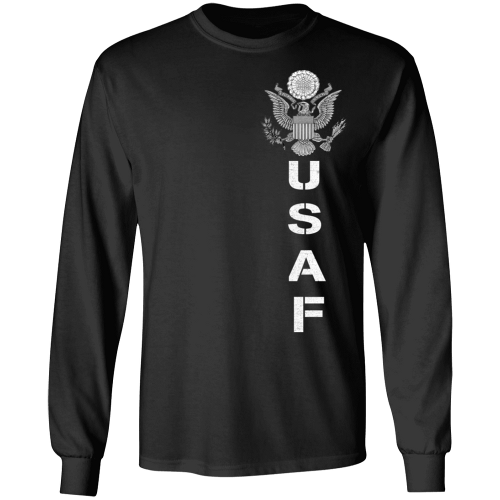 USAF LOGO ON LEFT SHIRT
