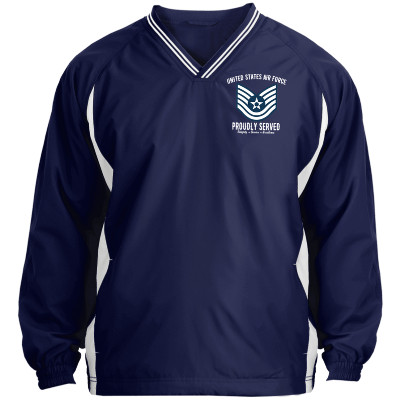 USAF RANK E6 EMBROIDERED WINDSHIRT JACKET POLO