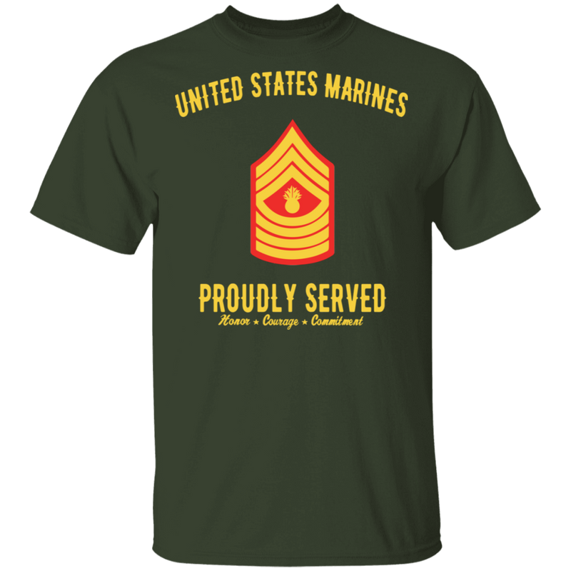 US MARINE MASTER GUNNERY SERGEANT E9 PROUDLY SERVED SHIRT