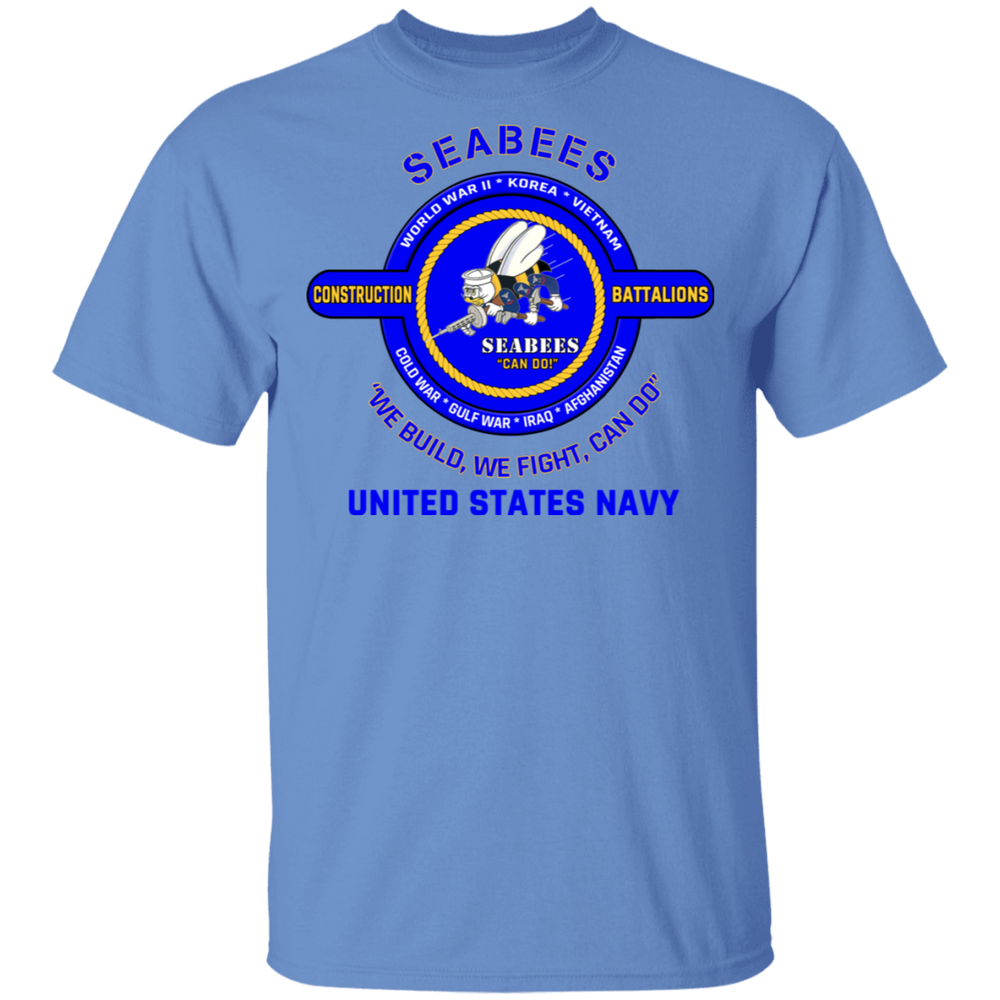 USN SEABEES WE FIGHT WE BUILD CAN DO SHIRT