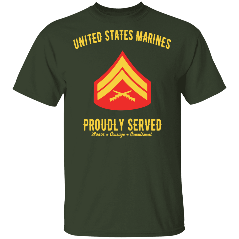 US MARINES E4 CPL PROUDLY SERVED SHIRT