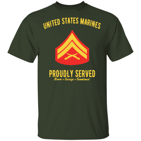 US MARINES E4 CPL PROUDLY SERVED SHIRT
