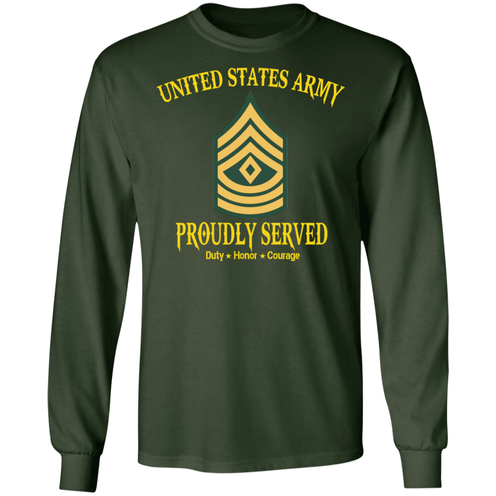 US ARMY PROUDLY SERVED E8 SHIRT