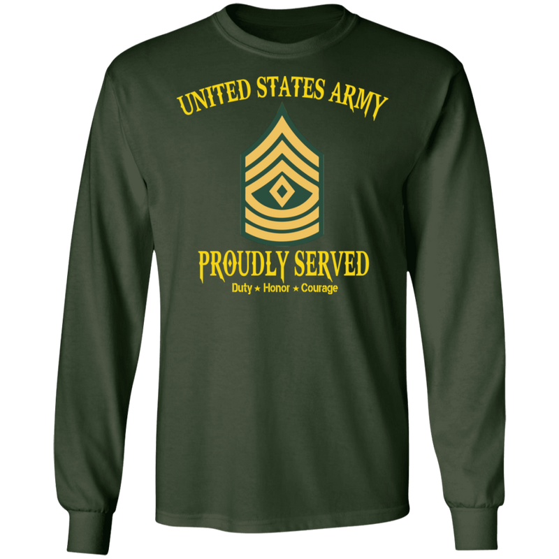 US ARMY PROUDLY SERVED E8 SHIRT