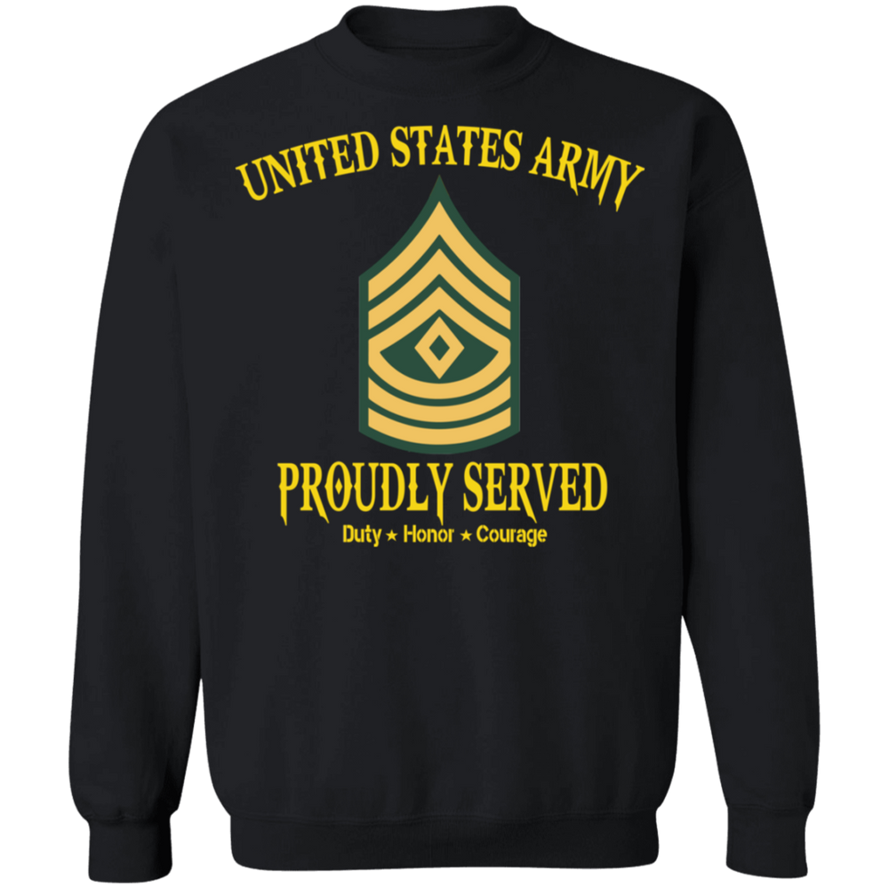 US ARMY PROUDLY SERVED E8 SHIRT