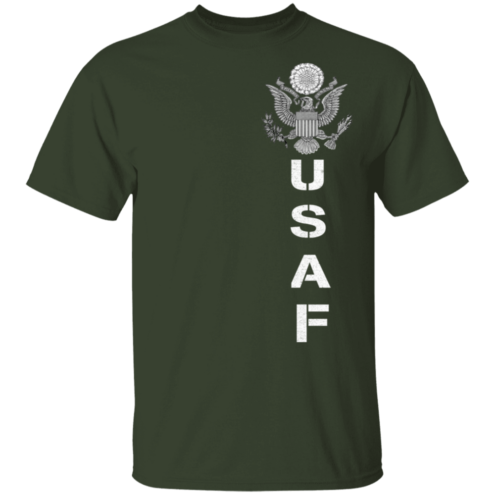 USAF LOGO ON LEFT SHIRT
