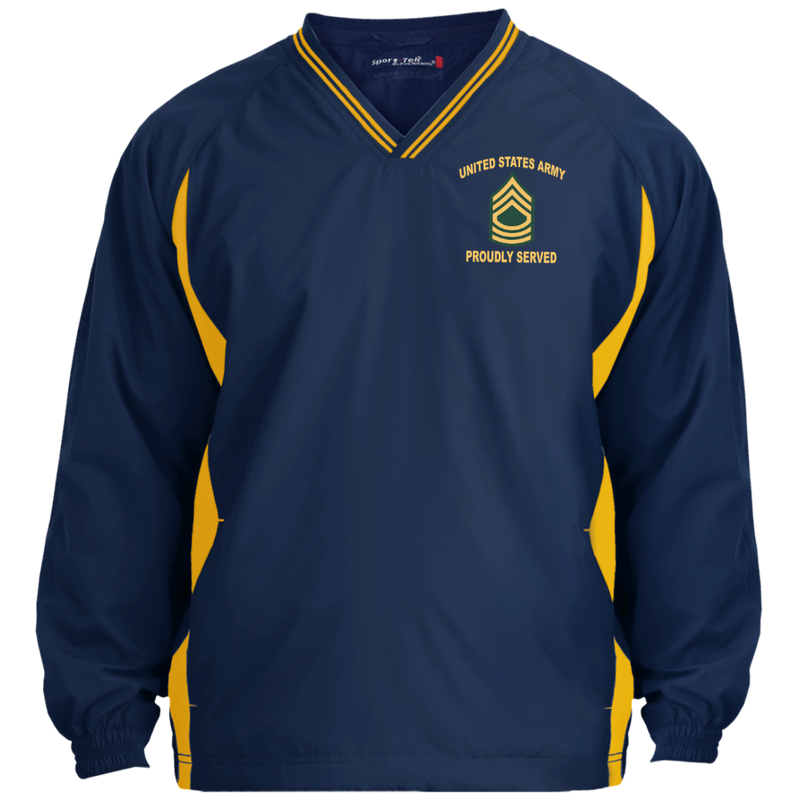 Army Proudly Served E8 - Master Sergeant (MSG) windshirt jacket polo