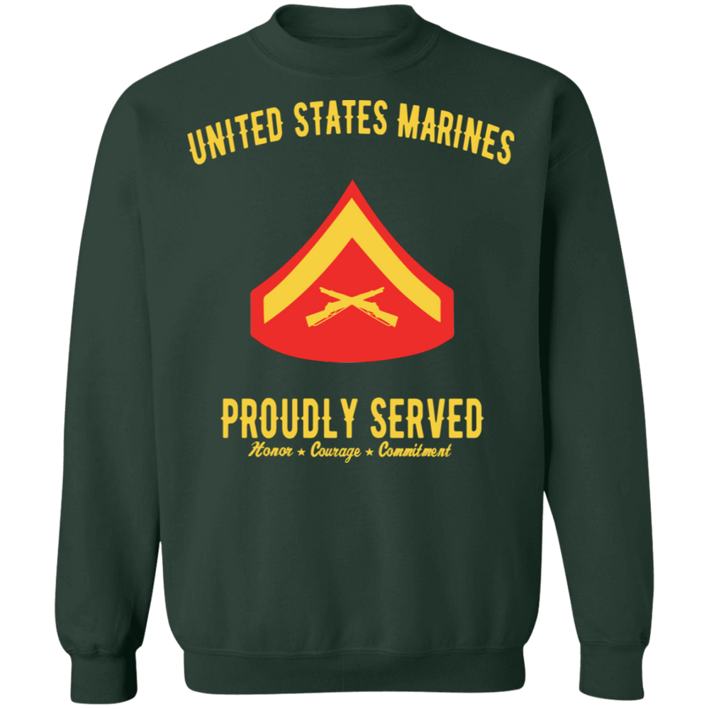 USMC CORPORAL E-3 PROUDLY SERVED SHIRT