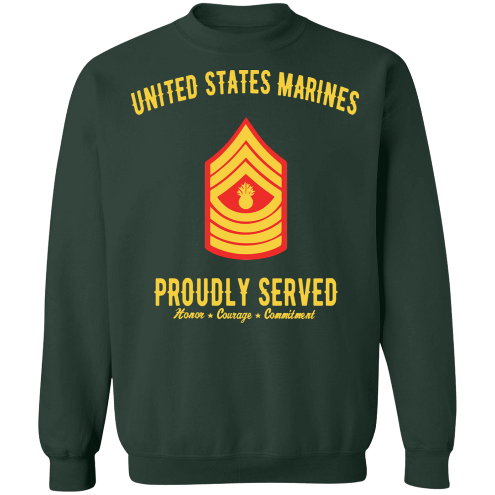 US MARINE MASTER GUNNERY SERGEANT E9 PROUDLY SERVED SHIRT
