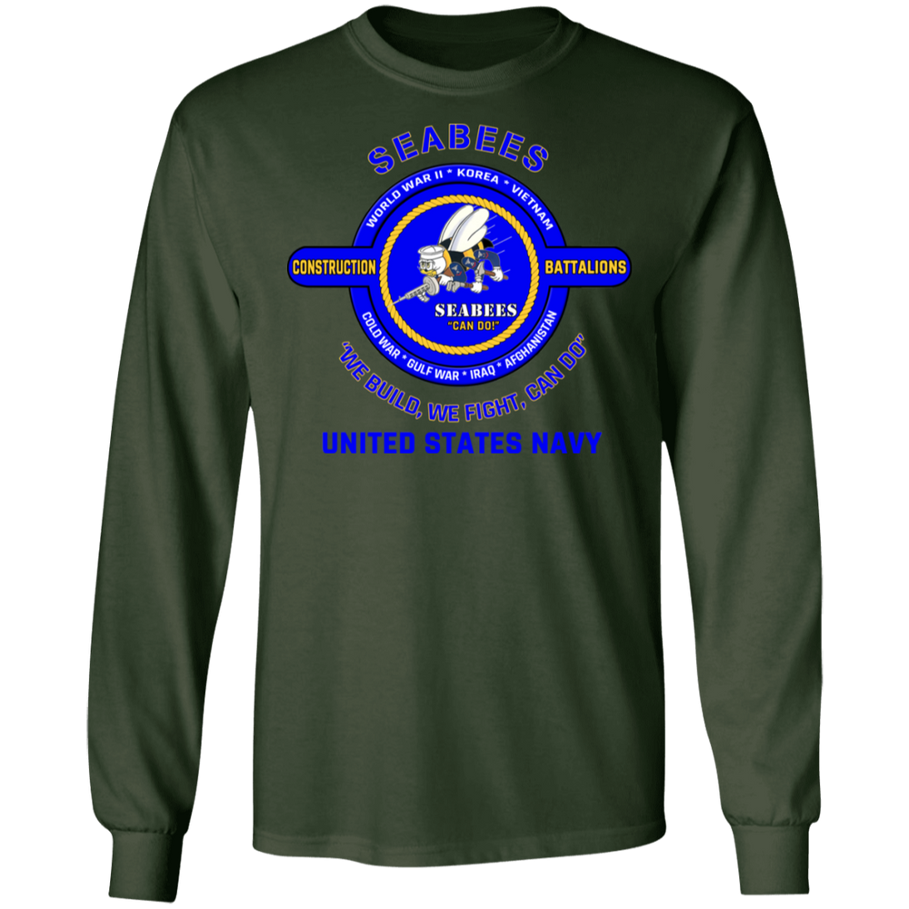 USN SEABEES WE FIGHT WE BUILD CAN DO SHIRT