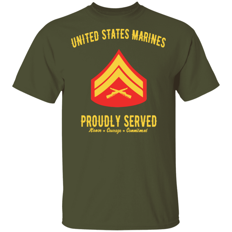 US MARINES E4 CPL PROUDLY SERVED SHIRT