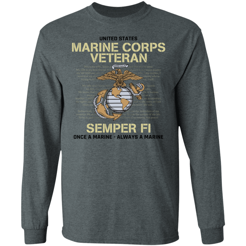 USMC SEMPER FI ONCE A MARINE ALWAYS A MARINE SHIRT