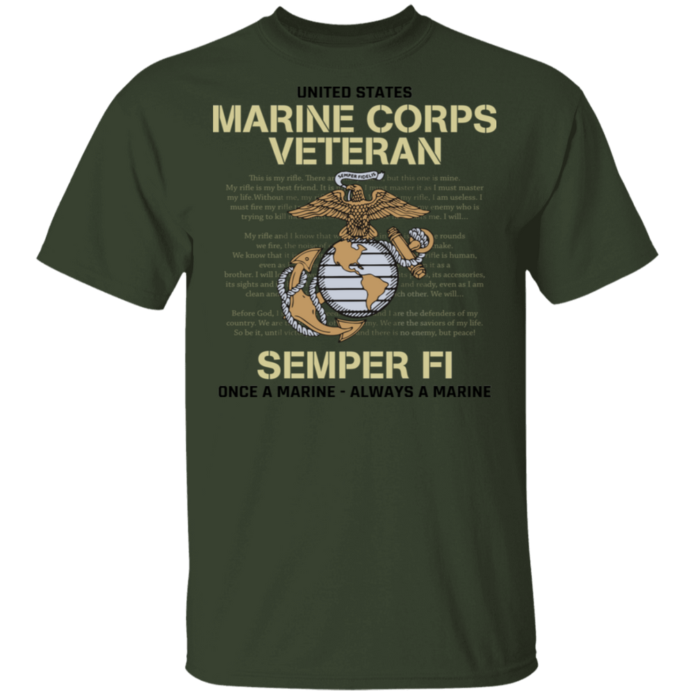 USMC SEMPER FI ONCE A MARINE ALWAYS A MARINE SHIRT