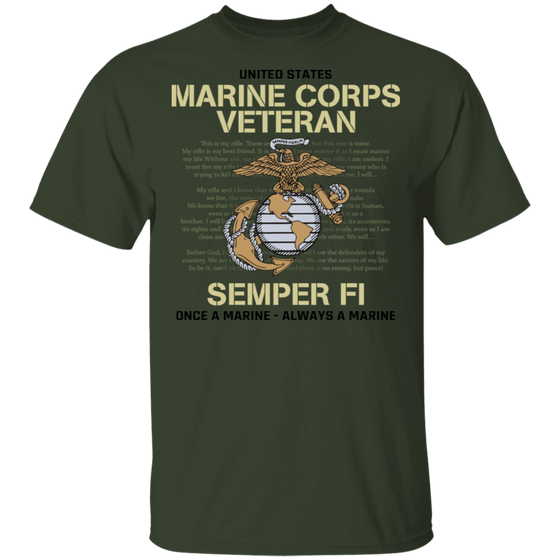 USMC SEMPER FI ONCE A MARINE ALWAYS A MARINE SHIRT