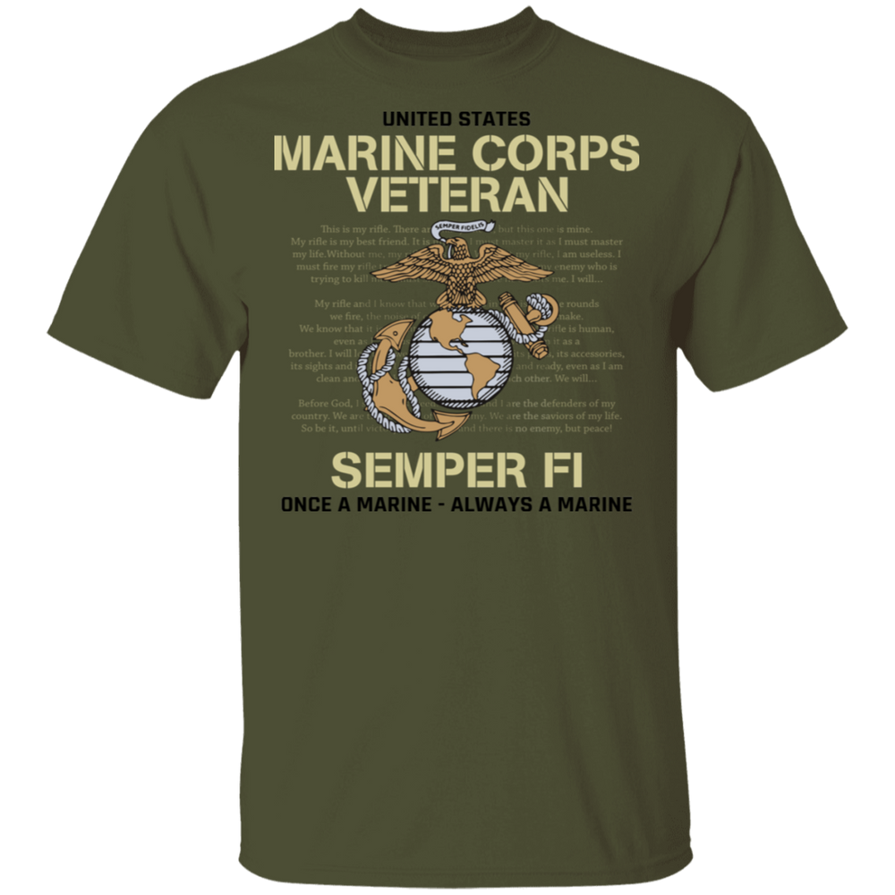 USMC SEMPER FI ONCE A MARINE ALWAYS A MARINE SHIRT