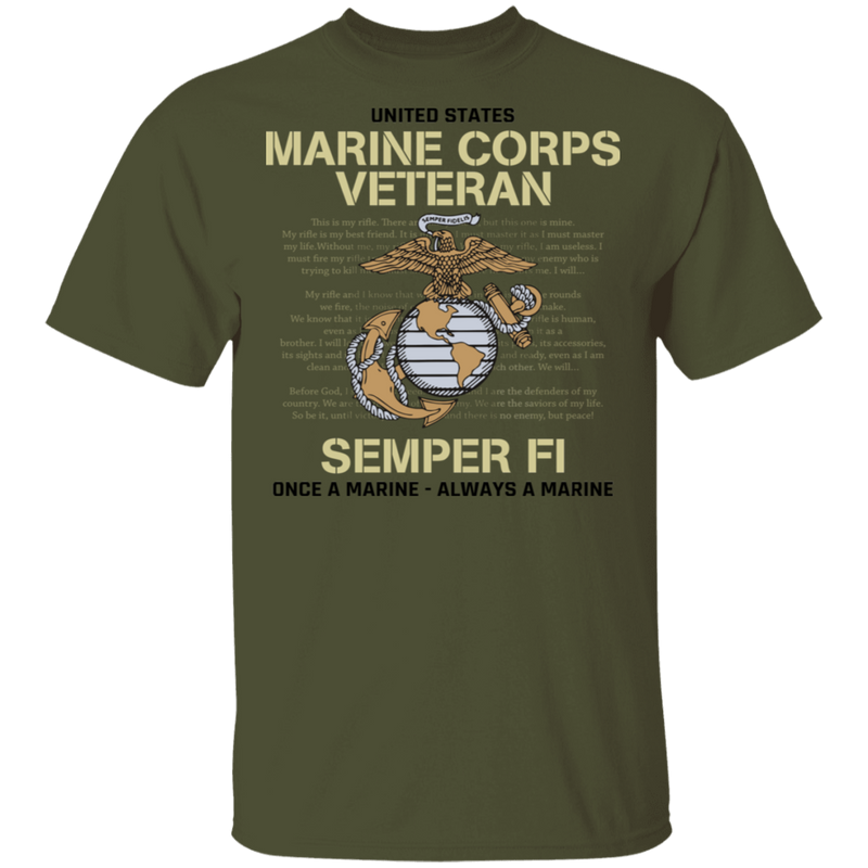 USMC SEMPER FI ONCE A MARINE ALWAYS A MARINE SHIRT