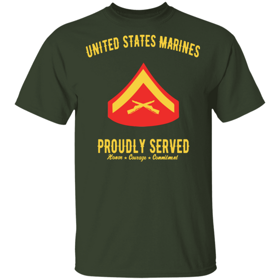 USMC CORPORAL E-3 PROUDLY SERVED SHIRT
