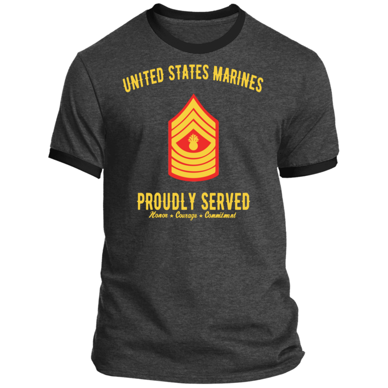 US MARINE MASTER GUNNERY SERGEANT E9 PROUDLY SERVED SHIRT