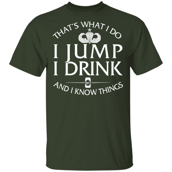 Senior Parachutist Badge I Jump Drink Shirt