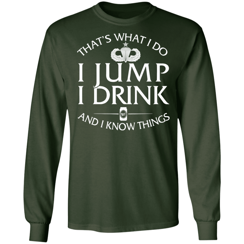 Senior Parachutist Badge I Jump Drink Shirt