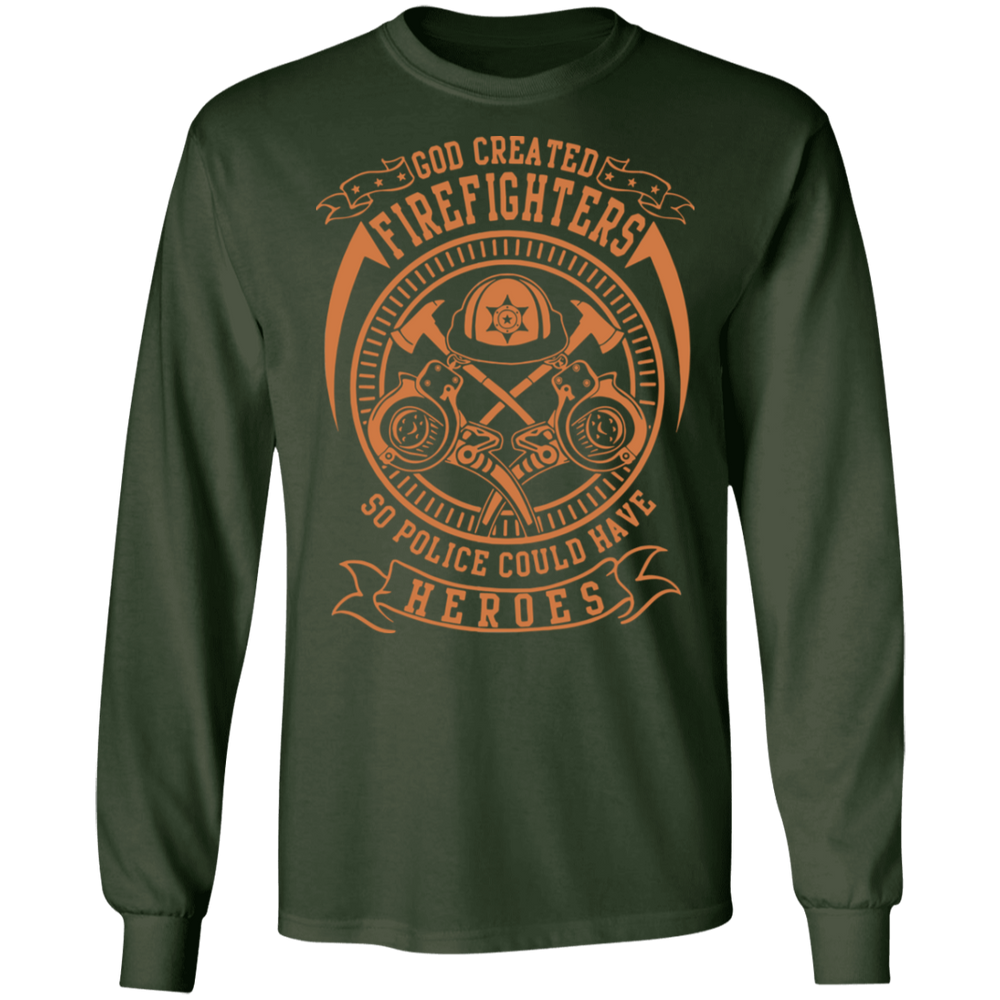 GOD CREATED FIREFIGHTER SHIRT