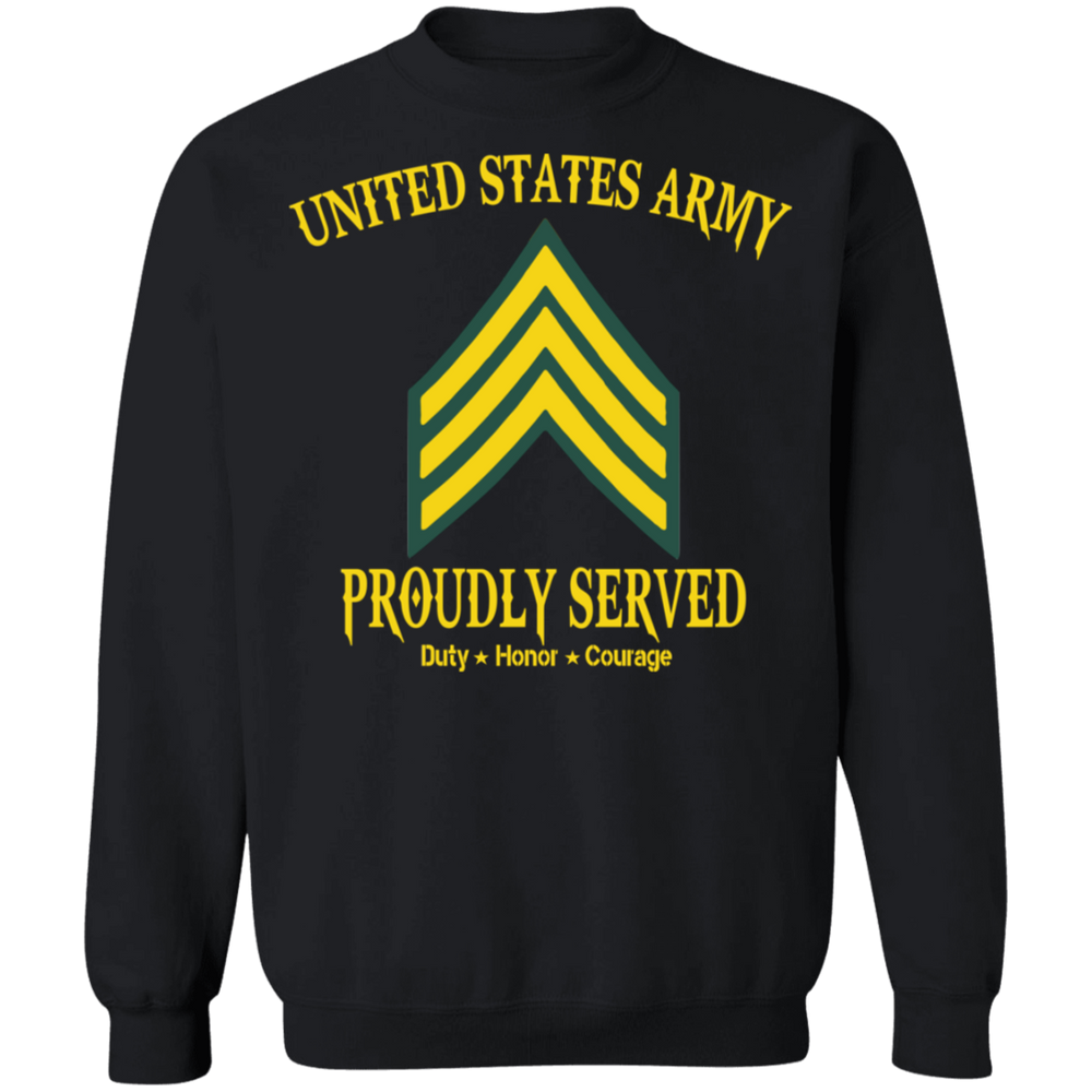 US ARMY PROUDLY SERVED E5 SHIRT