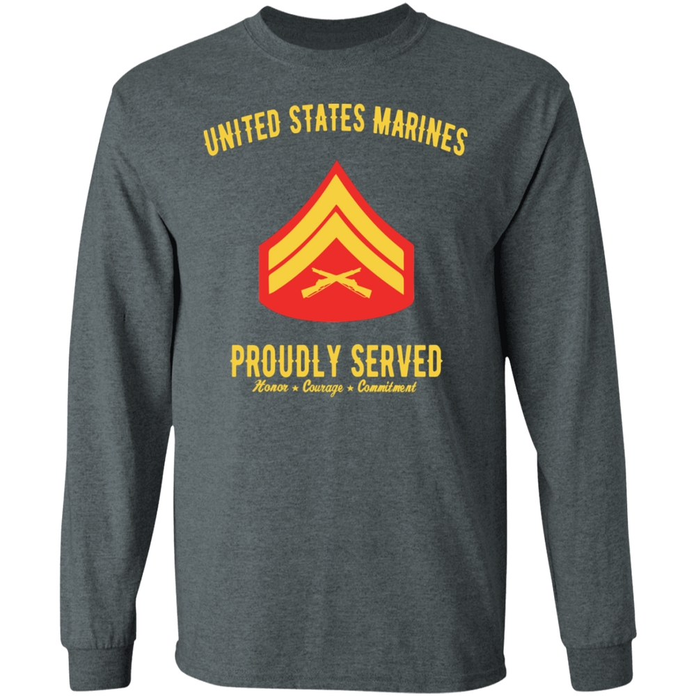 US MARINES E4 CPL PROUDLY SERVED SHIRT