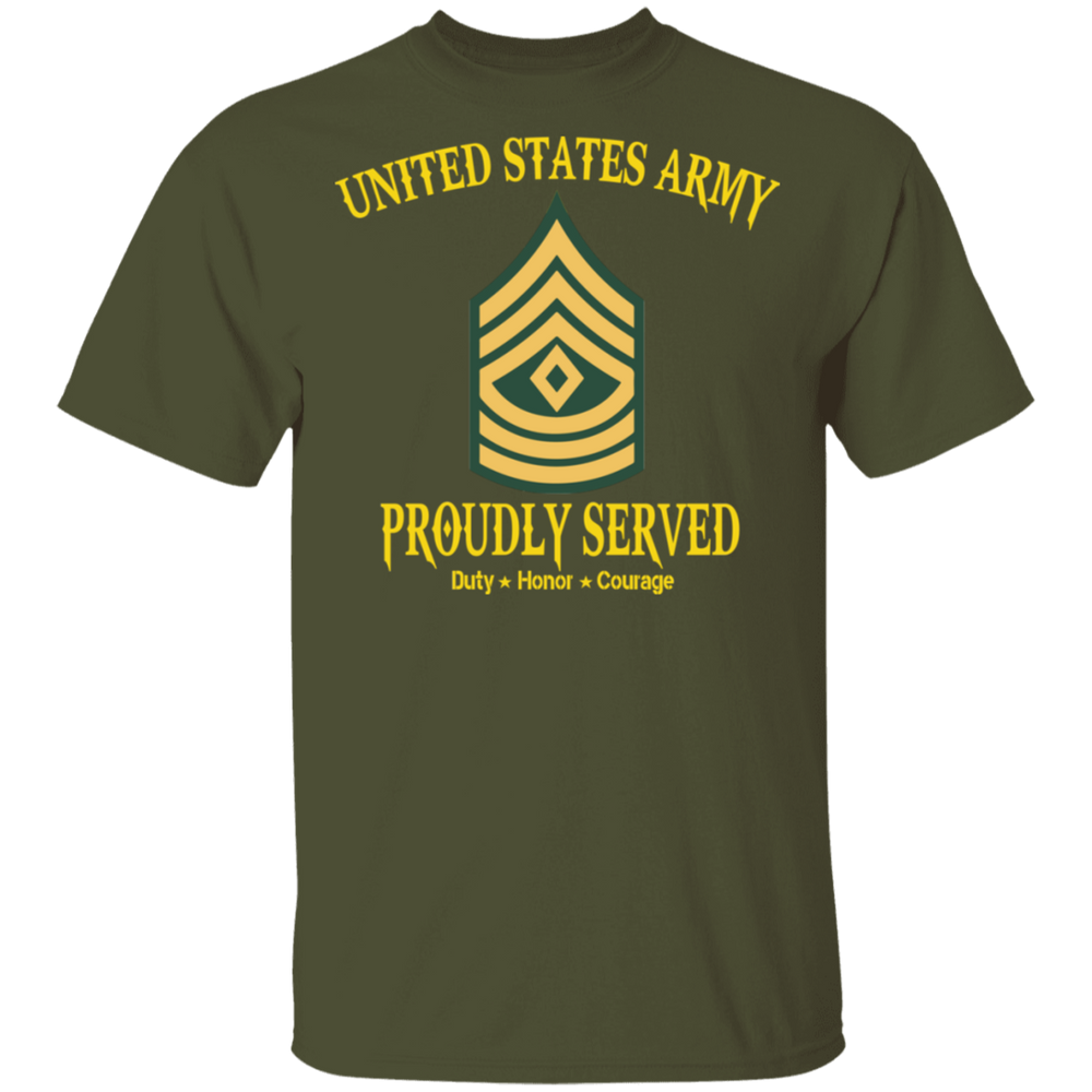 US ARMY PROUDLY SERVED E8 SHIRT