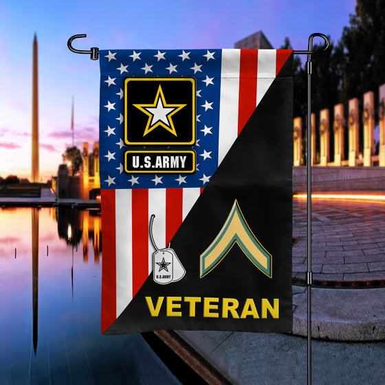 US Army Logo Star Rank Veteran Garden Flag