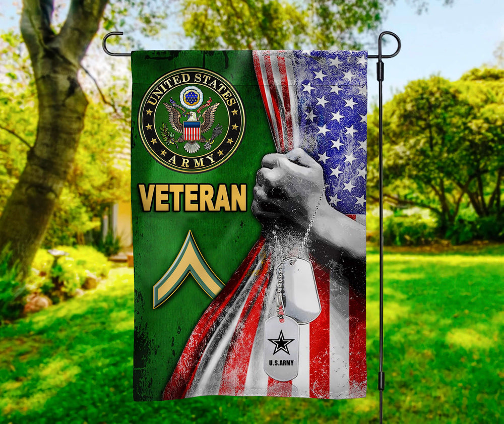 US. Army Veteran Garden Flag Double-sided Print