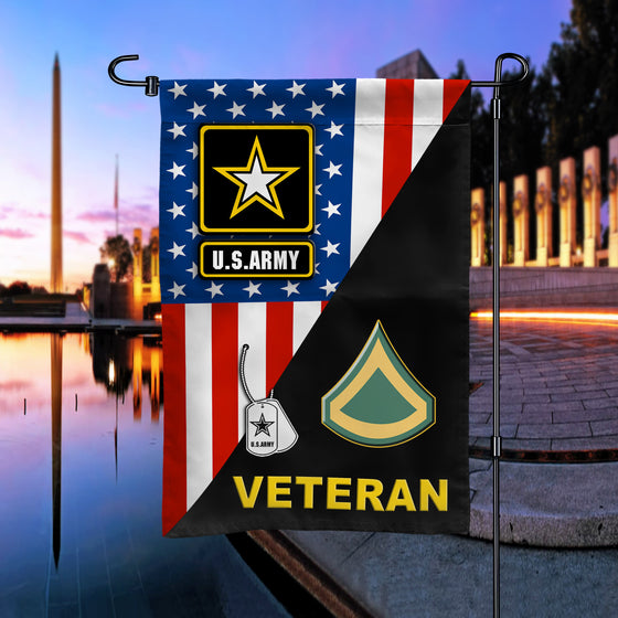 US Army Logo Star Rank Veteran Garden Flag