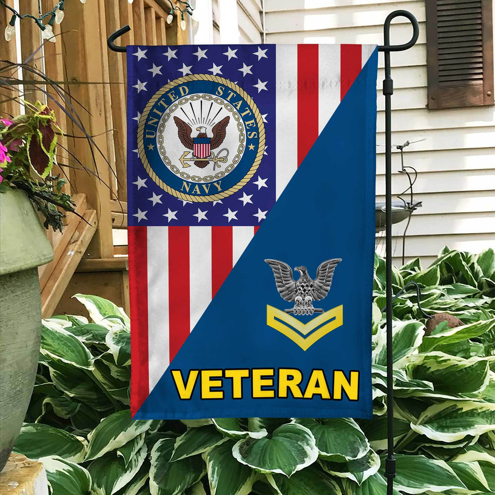 US. Navy Chief Petty Officer Veteran Garden Flag