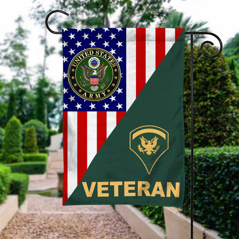 US Army Rank Army Veteran Garden Flag
