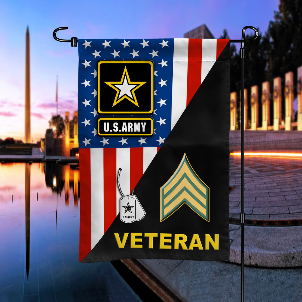 US Army Logo Star Rank Veteran Garden Flag