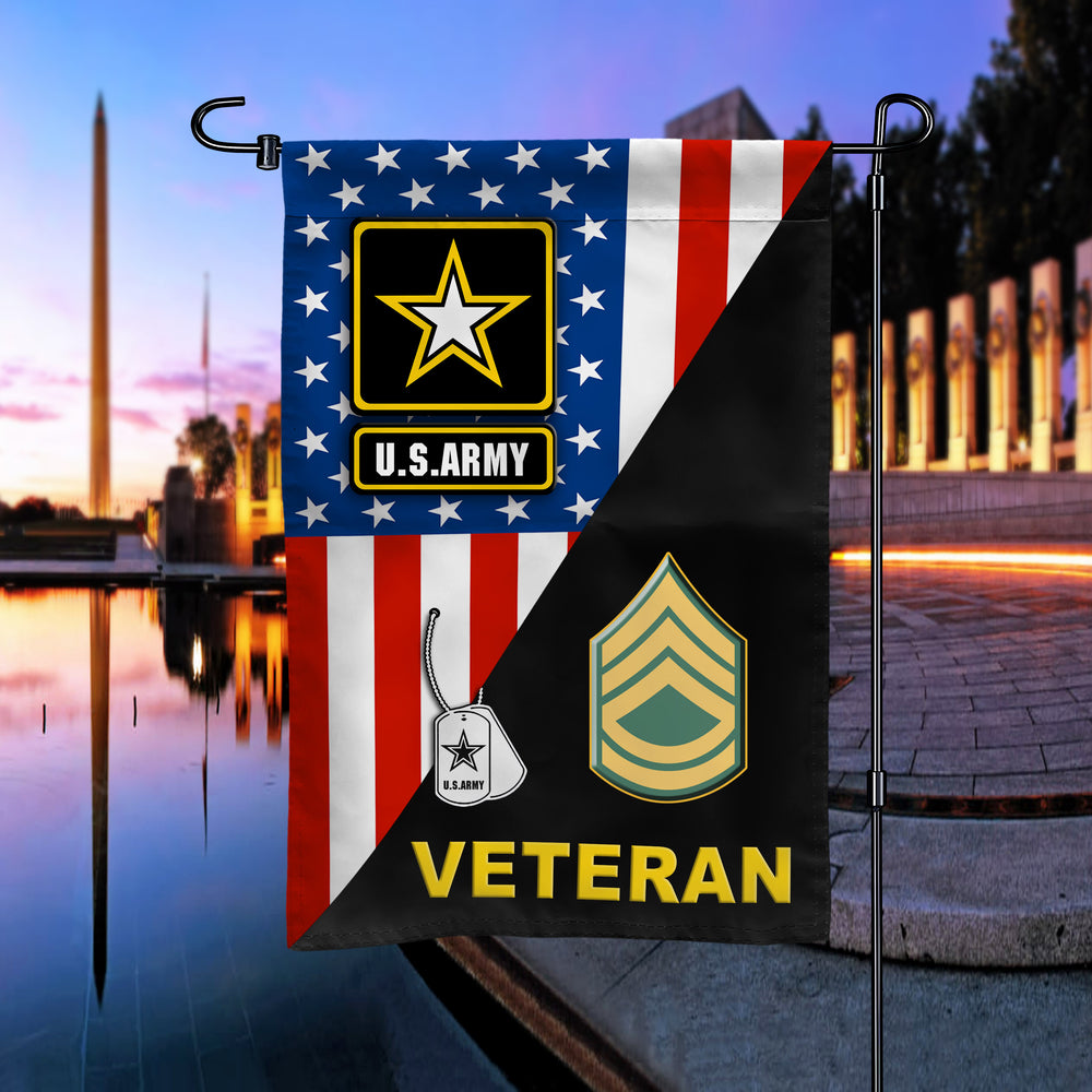US Army Logo Star Rank Veteran Garden Flag