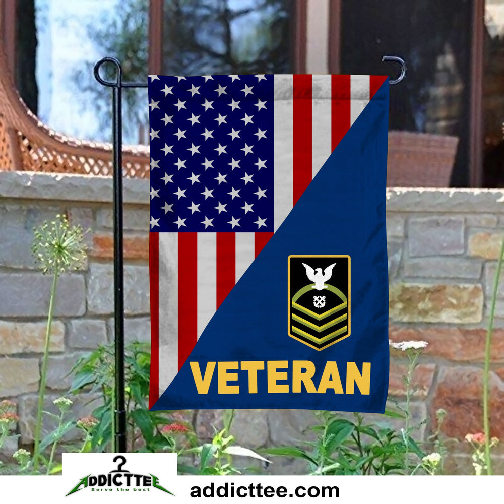 Rank US. Navy Veteran Garden Flag