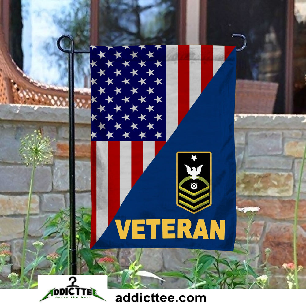 Rank US. Navy Veteran Garden Flag