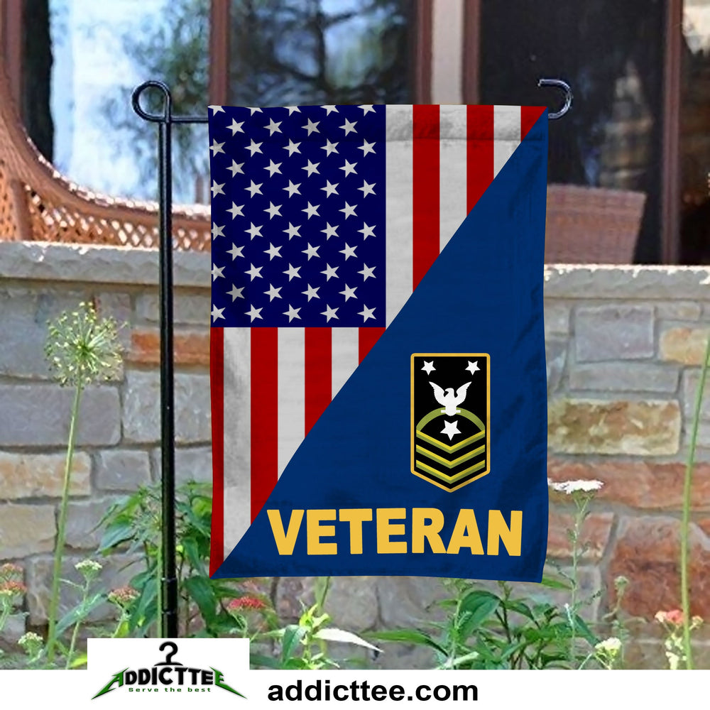 Rank US. Navy Veteran Garden Flag