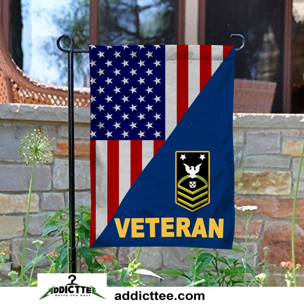 Rank US. Navy Veteran Garden Flag